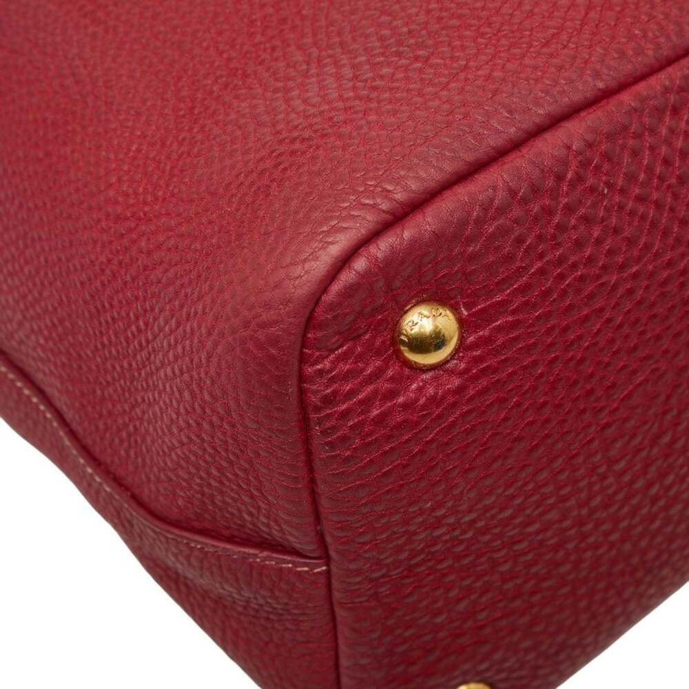 PRADA Red Leather Shoulder Bag - Picture 7 of 15